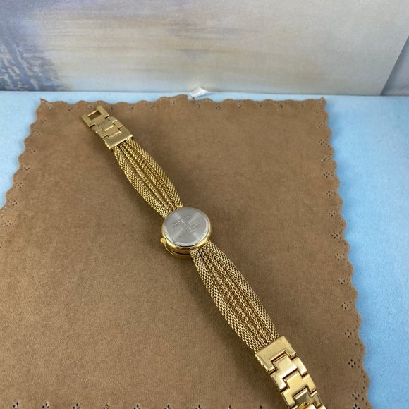 Anne Klein Peak-a-Boo Gold Braided Bracelet Flip Top Watch main image 7
